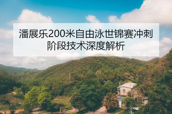 潘展乐200米自由泳世锦赛冲刺阶段技术深度解析